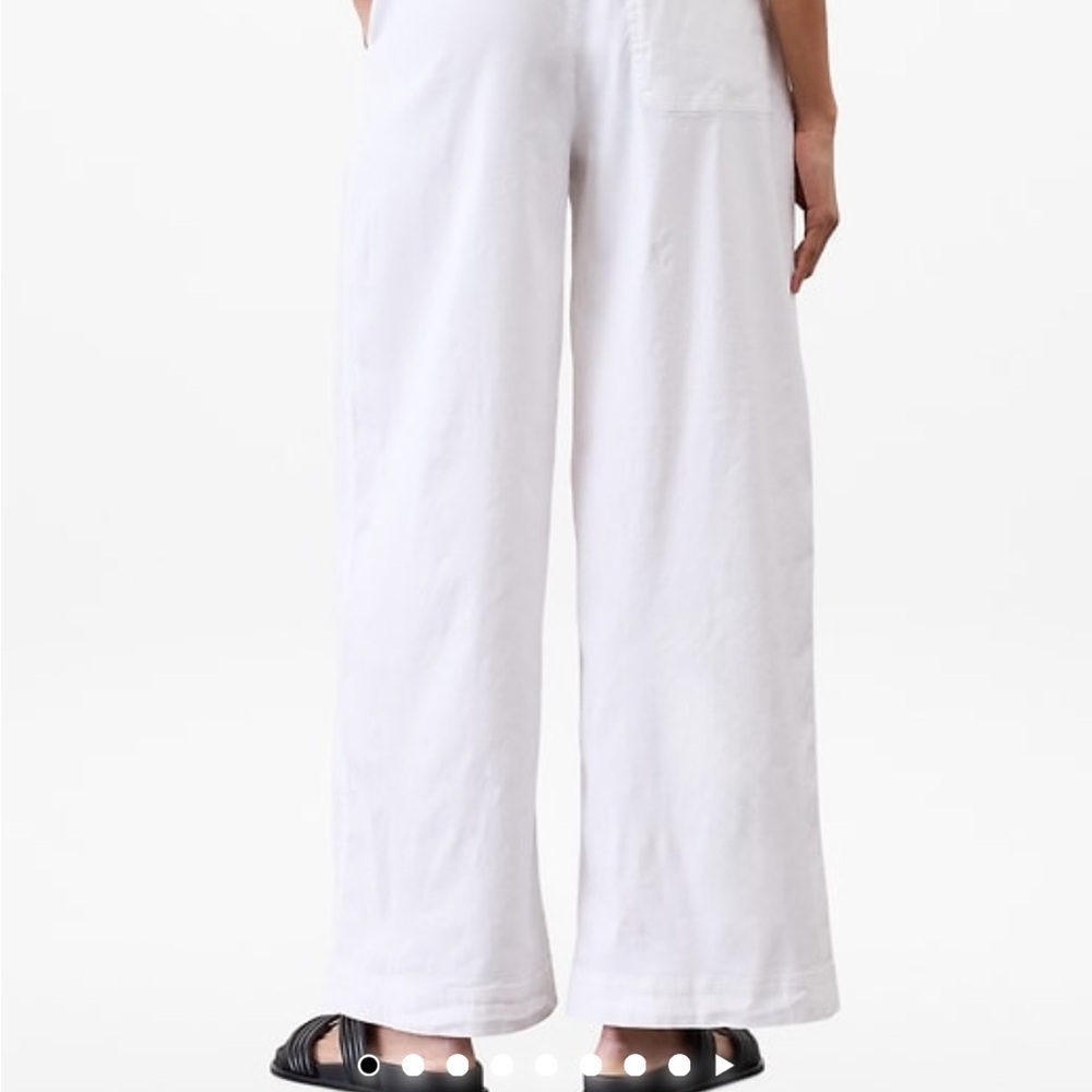 NEW Athleta Wide leg Paradise Drawstring Pants Petite Small White - Picture 11 of 12